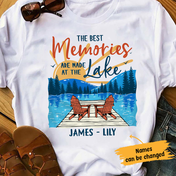 Personalized Lake Husband & Wife White T Shirt JL13 95O65 1