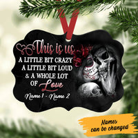Personalized Skull Couple Love MDF Benelux Ornament NB113 81O60 thumb 1