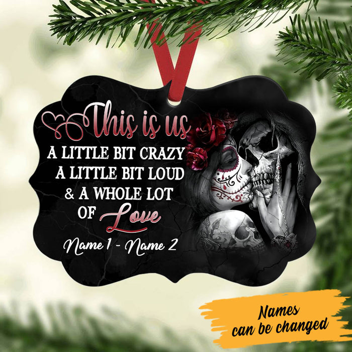 Personalized Skull Couple Love MDF Benelux Ornament NB113 81O60 1