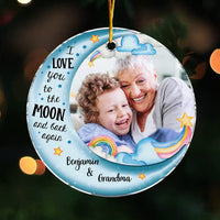 Personalized Gift For Grandson Love You To The Moon And Back Circle Ornament 30592 thumb 1