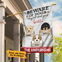 Personalized Beware Of Dog Garden Flag JL82 30O57 thumb 1