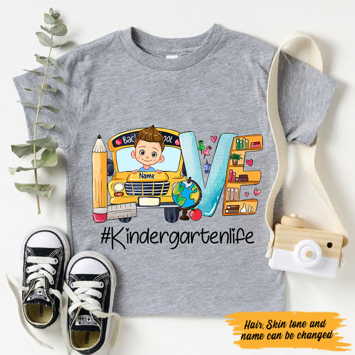Personalized Back To School Bus Love Kid T Shirt JN3010 30O47 1