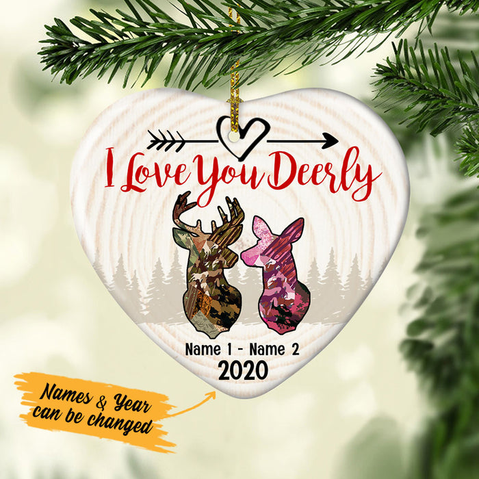 Personalized Hunting Couple I Love You Deerly  Heart Ornament DB12 87O53 1