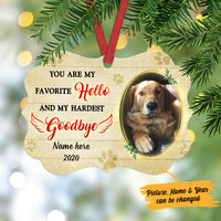 Personalized My Hardest Goodbye Dog Memorial Benelux Ornament NB231 67O36 thumb 1