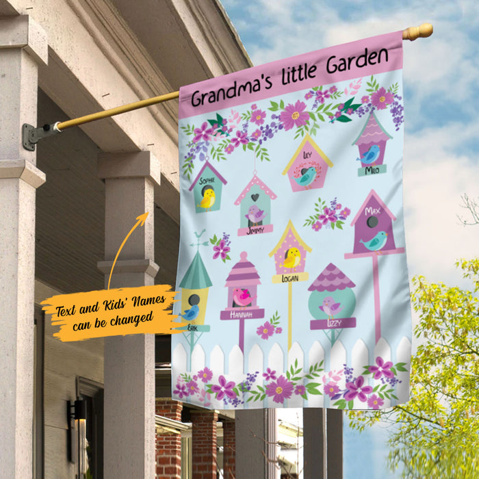 Personalized Grandma Little Bird Gardening Garden Flag JL74 95O58 1