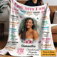 Personalized Gift For Daughter God Says I Am Photo Custom Blanket 31399 thumb 1
