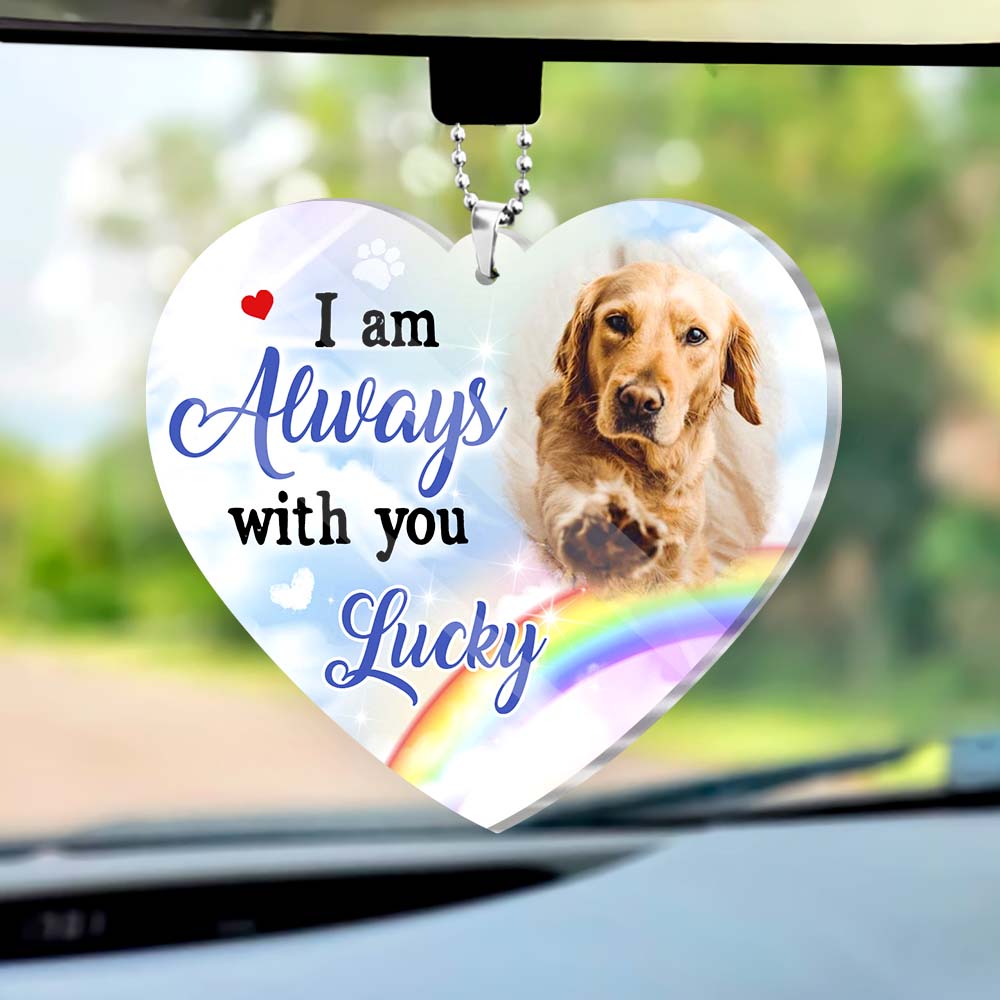 Personalized Dog Lovers Gift I Am Always With You Transparent Acrylic Car Ornament 31499 Primary Mockup