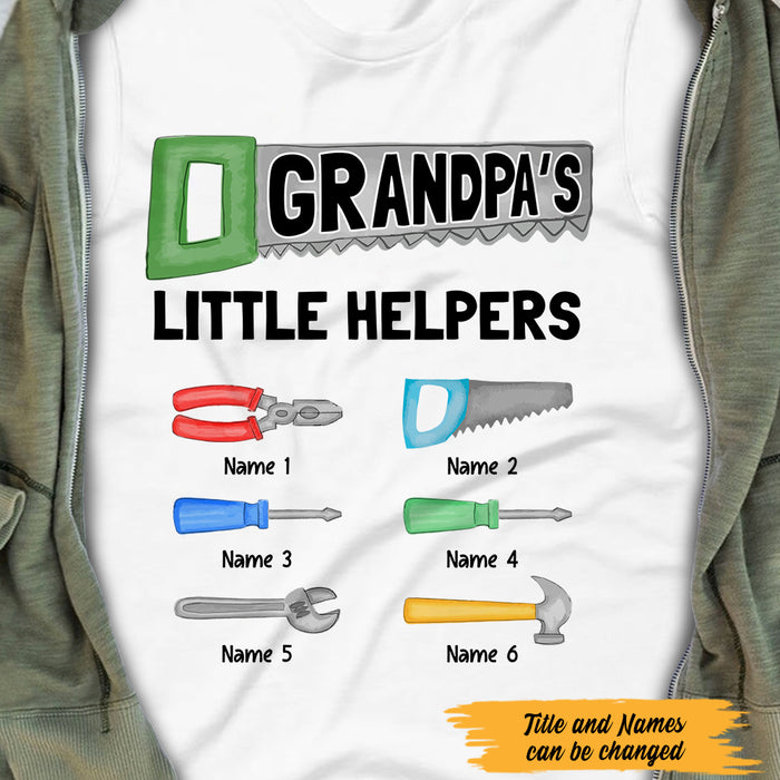 Personalized Dad Grandpa Little Helpers T Shirt MY143 95O47 1