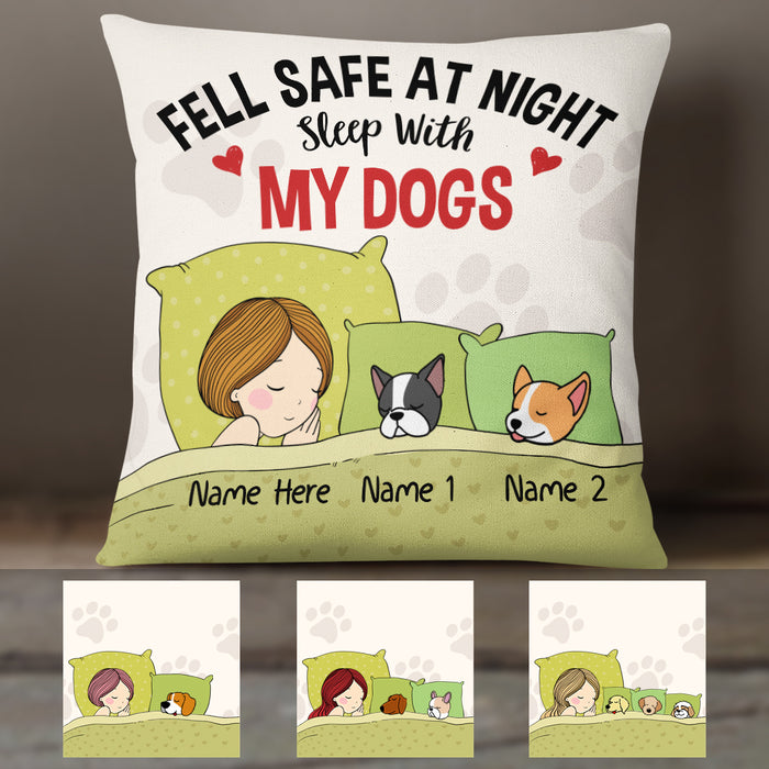 Personalized Feel Safe When Sleep With My Dog Pillow MR191 73O36 (Insert Included) 1