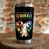 Corgi Dog & Rainbow Paw Steel Tumbler MY167 67O58 1
