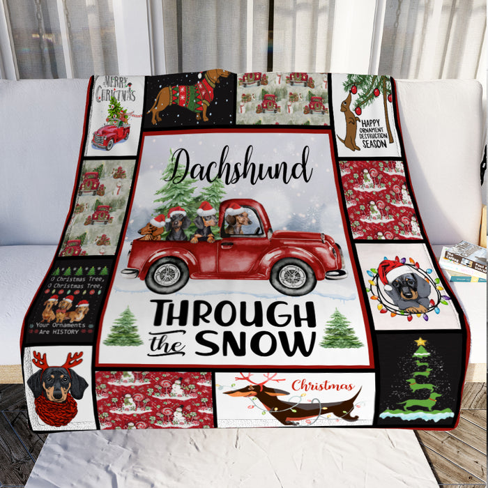Dachshund Christmas Fleece Blanket AU2802 82O34 1