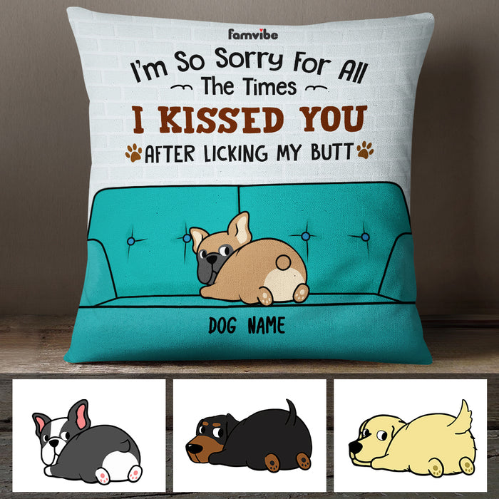 Personalized Funny Dog Mom Dog Kiss Pillow AG191 24O57 (Insert Included) 1