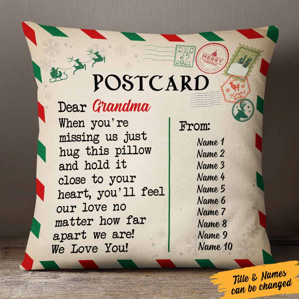 Personalized Christmas Letter To Grandma Postcard Pillow NB251 65O57