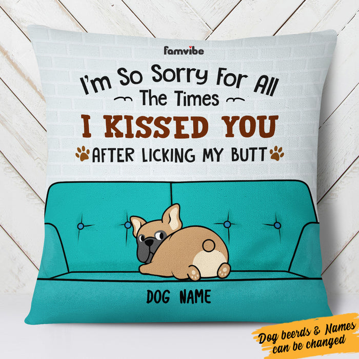 Personalized Funny Dog Mom Dog Kiss Pillow AG191 24O57 (Insert Included) 1