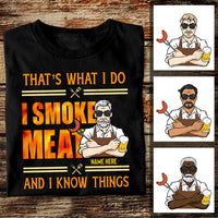 Personalized Dad BBQ I Smoke Meat T Shirt JL91 24O36 thumb 1