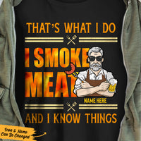Personalized Dad BBQ I Smoke Meat T Shirt JL91 24O36 thumb 1