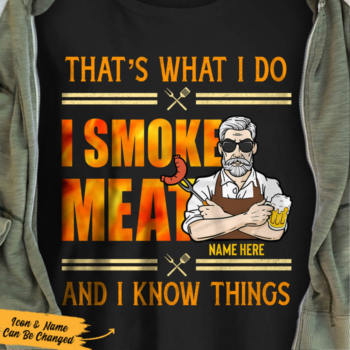 Personalized Dad BBQ I Smoke Meat T Shirt JL91 24O36 1