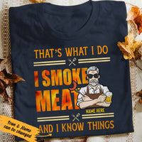 Personalized Dad BBQ I Smoke Meat T Shirt JL91 24O36 thumb 1