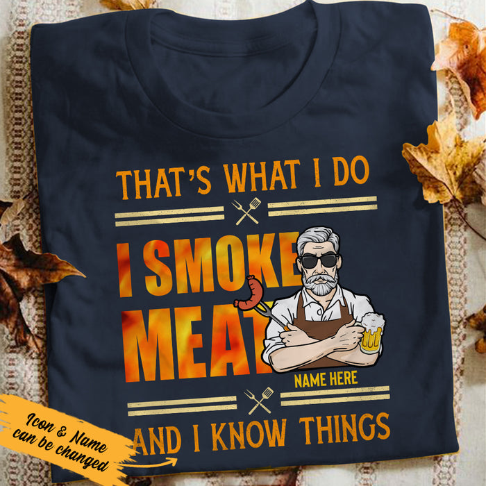 Personalized Dad BBQ I Smoke Meat T Shirt JL91 24O36 1