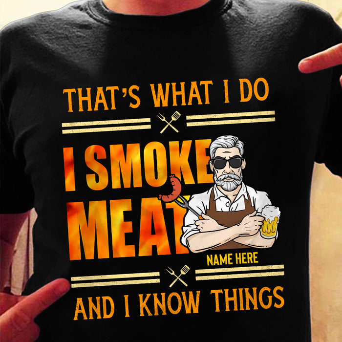 Personalized Dad BBQ I Smoke Meat T Shirt JL91 24O36 1