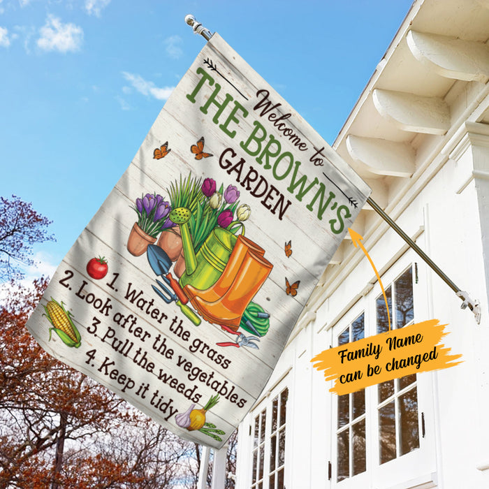 Personalized Garden Rules Gardening Flag AG201 95O58 1