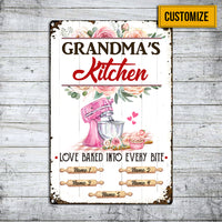 Personalized Grandma Floral Kitchen Metal Sign JL121 95O34 thumb 1