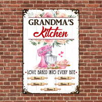 Personalized Grandma Floral Kitchen Metal Sign JL121 95O34 thumb 1