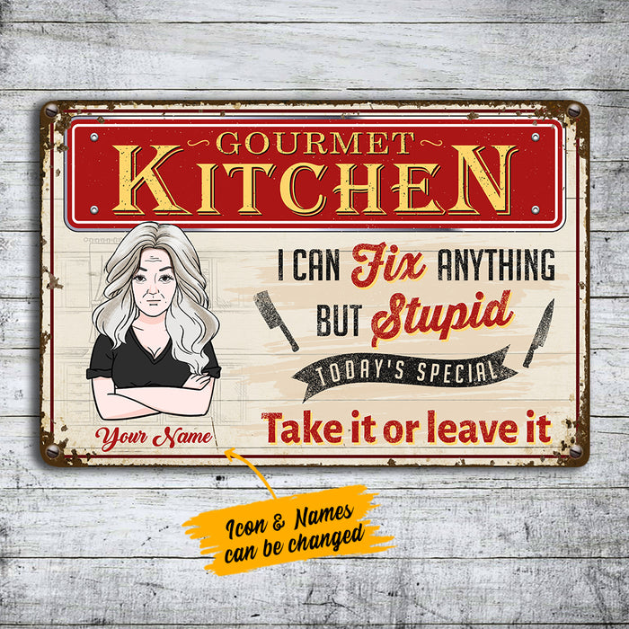 Personalized Kitchen I Can Fix Anything Sign Metal Sign JL127 95O36 1