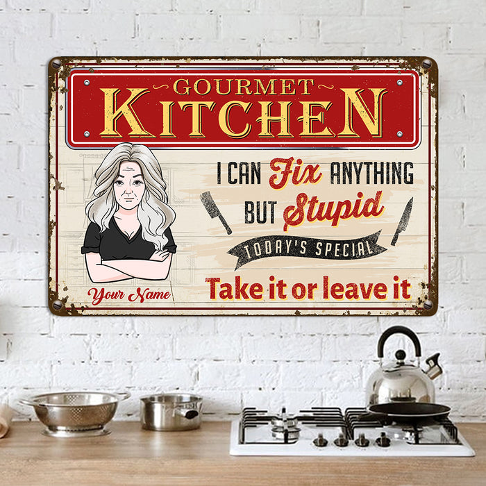 Personalized Kitchen I Can Fix Anything Sign Metal Sign JL127 95O36 1