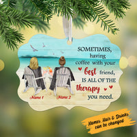 Personalized Sisters Friends The Therapy You Need Benelux Ornament NB143 87O58 thumb 1