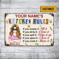Personalized Kitchen Rules Metal Sign JL1210 30O34 thumb 1