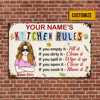 Personalized Kitchen Rules Metal Sign JL1210 30O34 thumb 1