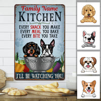 Personalized Dog Kitchen Watching You Metal Sign JL128 95O36 thumb 1