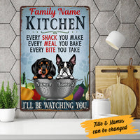 Personalized Dog Kitchen Watching You Metal Sign JL128 95O36 thumb 1
