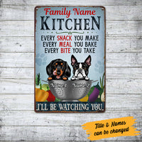 Personalized Dog Kitchen Watching You Metal Sign JL128 95O36 thumb 1