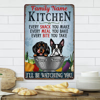 Personalized Dog Kitchen Watching You Metal Sign JL128 95O36 thumb 1