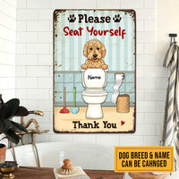 Personalized Dog Bathroom Seat Yourself Metal Sign JL142 95O47 thumb 1