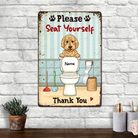 Personalized Dog Bathroom Seat Yourself Metal Sign JL142 95O47 thumb 1