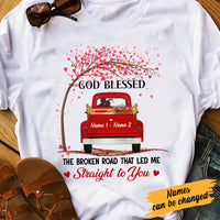 Personalized Couple Husband Wife Red Truck T Shirt JL142 81O57 thumb 1