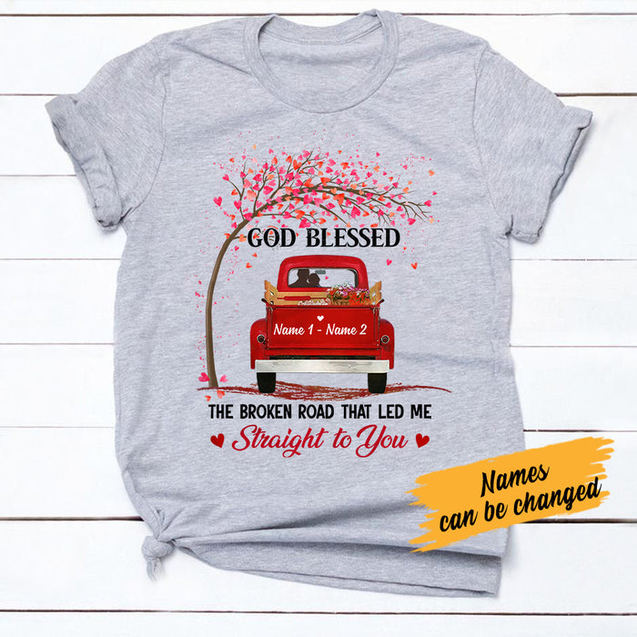 Personalized Couple Husband Wife Red Truck T Shirt JL142 81O57 1