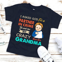 Personalized Grandma Grandpa Asked God Kid T Shirt JL161 81O34 thumb 1