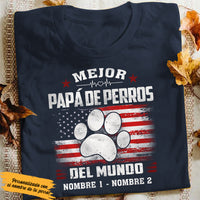 Personalized Papá Perro Spanish Dog Dad T Shirt AP141 67O57 thumb 1