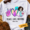Personalized Peace Love Nurse T Shirt JL163 30O58 1