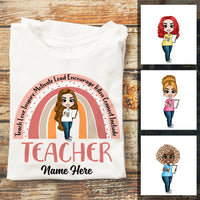 Personalized Back To School Teacher Rainbow T Shirt JL165 95O57 thumb 1
