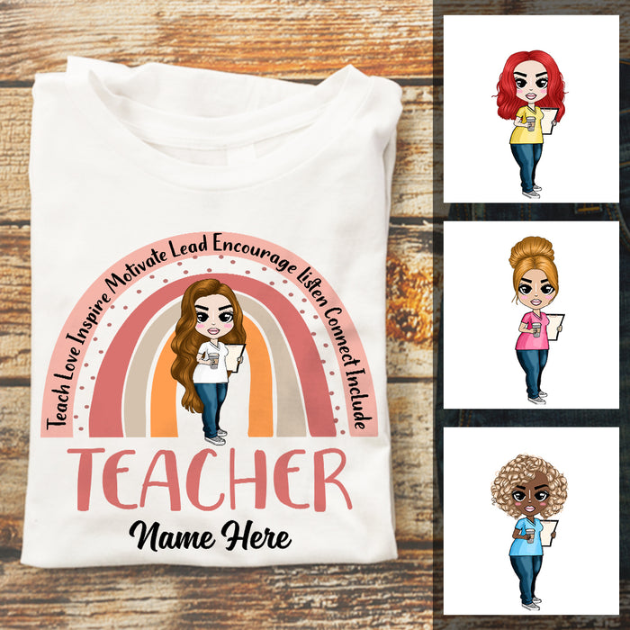 Personalized Back To School Teacher Rainbow T Shirt JL165 95O57 1