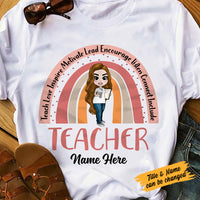 Personalized Back To School Teacher Rainbow T Shirt JL165 95O57 thumb 1