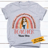Personalized Back To School Teacher Rainbow T Shirt JL165 95O57 thumb 1