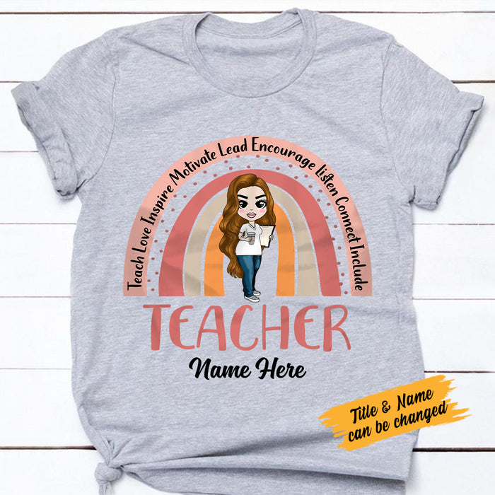 Personalized Back To School Teacher Rainbow T Shirt JL165 95O57 1