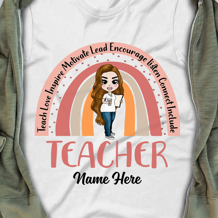 Personalized Back To School Teacher Rainbow T Shirt JL165 95O57 1