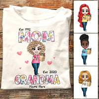 Personalized Mom Grandma Est T Shirt JL192 30O58 thumb 1